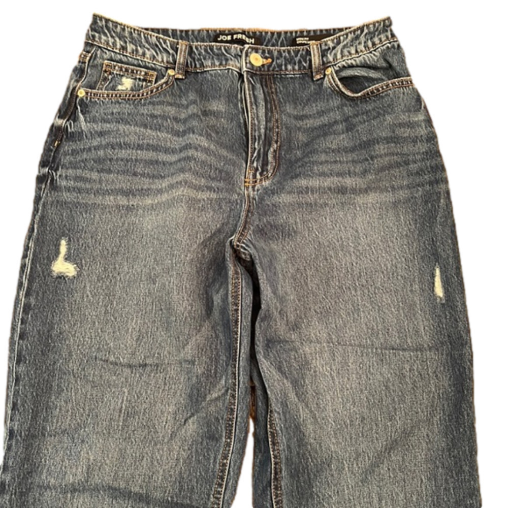 Joe Fresh Relaxed Fit Tapered High Rise Ankle Jean, 32